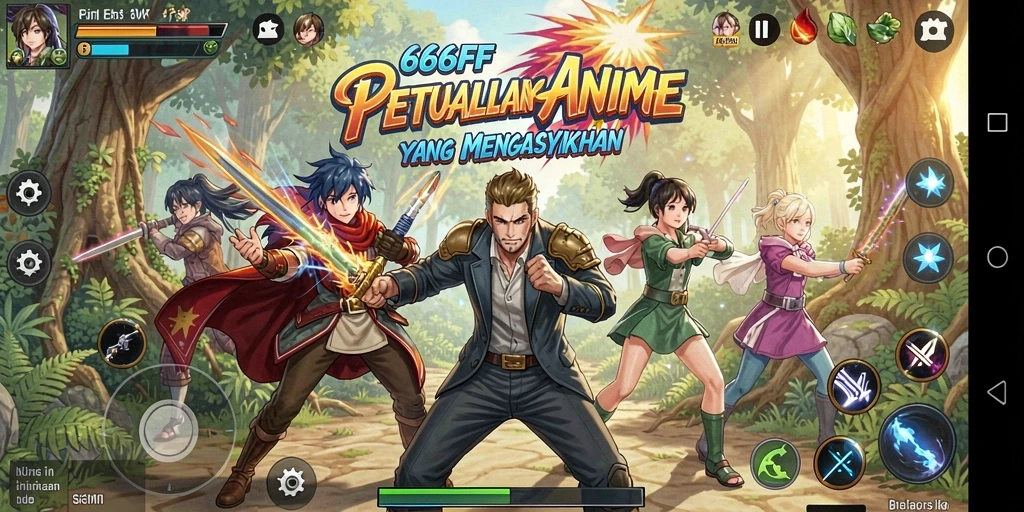 Tampilan gameplay 666FF yang penuh aksi dan karakter Anime menarik.