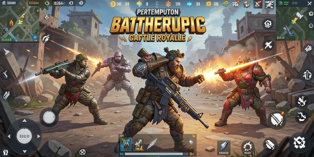Tampilan gameplay seru dalam 8364, pertempuran yang menegangkan.