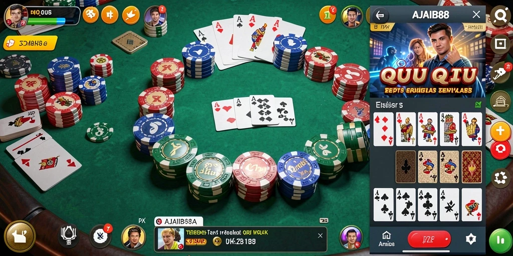 Tampilan gameplay QiuQiu yang menyenangkan dan interaktif.