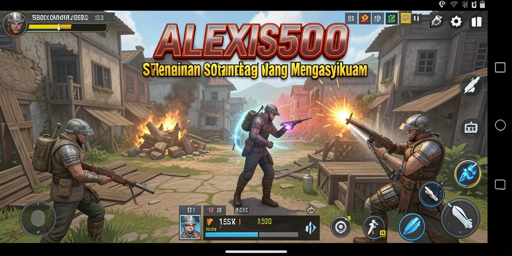 Screenshot ALEXIS500 menampilkan aksi strategi yang intens dan grafis menawan.