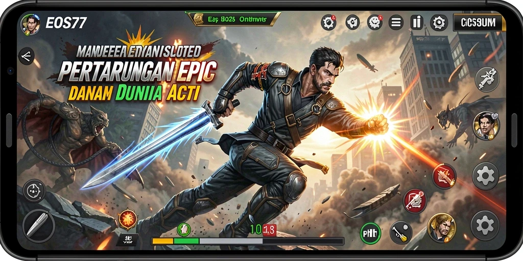 Gameplay EOS77 yang penuh aksi dan petualangan.