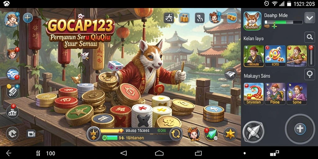 Tampilan gameplay seru dari GOCAP123, menghadirkan pengalaman QiuQiu yang menegangkan.