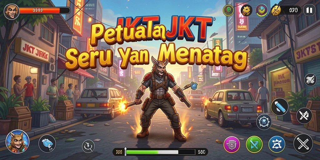 Tangkapan layar JKTJKT menampilkan aksi petualangan yang mendebarkan.