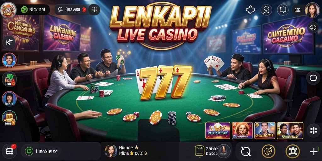 Tampilan menarik dari gameplay Live Casino di LENGKAP777