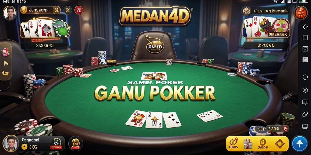 Tampilan gameplay seru dari MEDAN4D yang menampilkan poker.