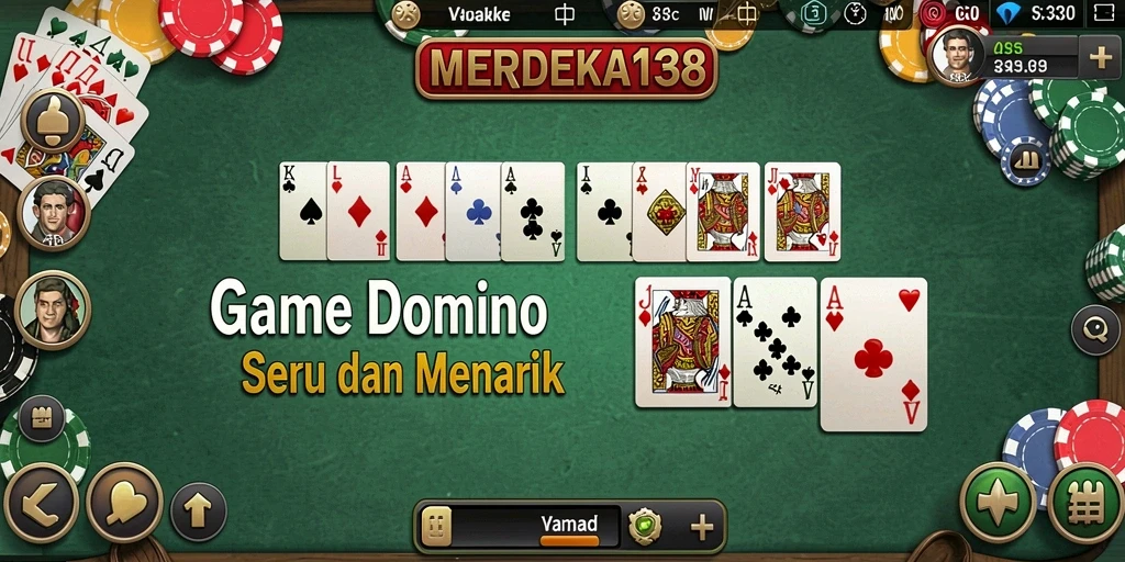 Tampilan gameplay seru dari MERDEKA138 dalam pertandingan Domino.