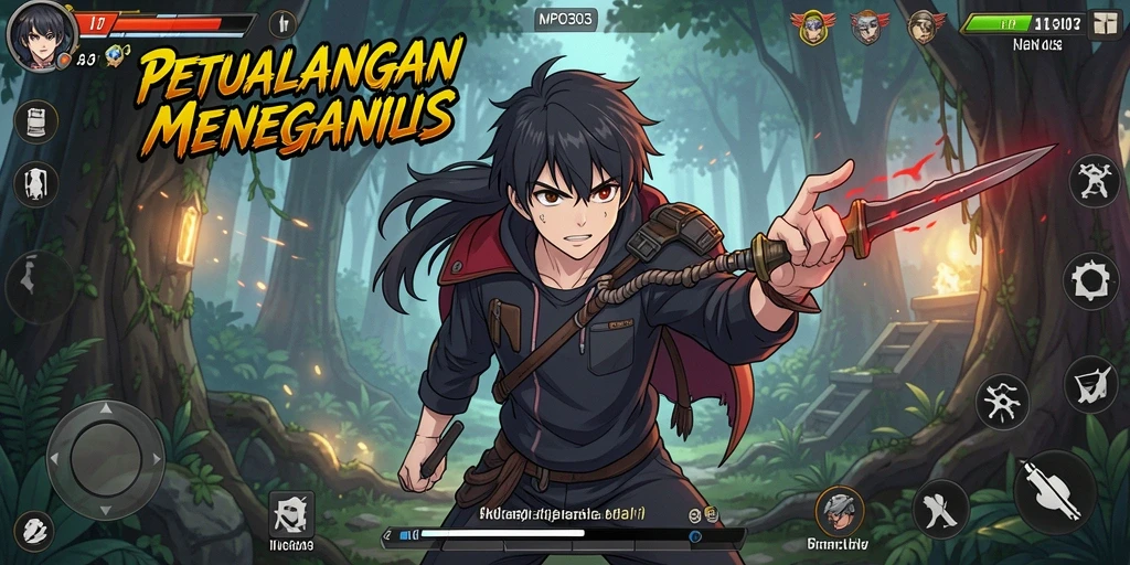 Screenshot MPO303 menampilkan aksi pertarungan karakter Anime yang dinamis dan menarik.