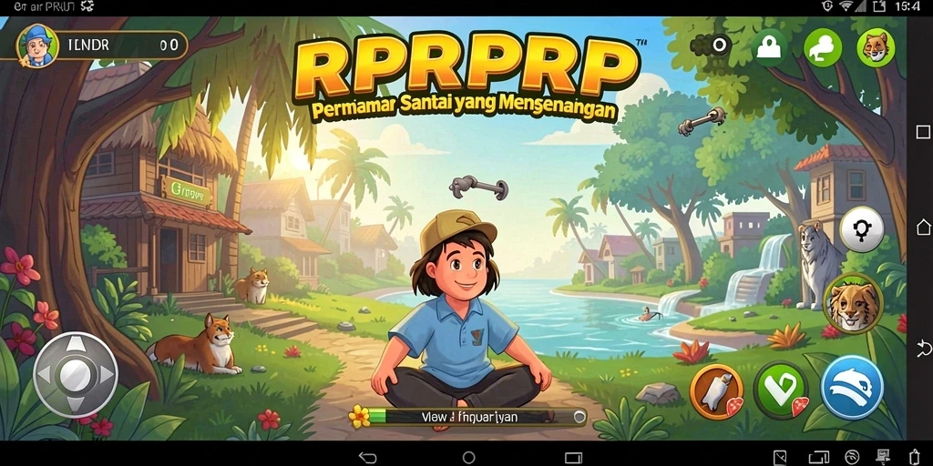 Tampilan gameplay RPRPRP yang menarik dan penuh warna.