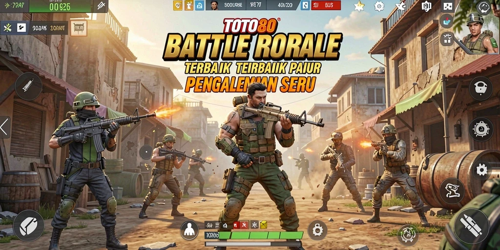 Tampilan gameplay TOTO80 yang mendebarkan dalam aksi Battle Royale.